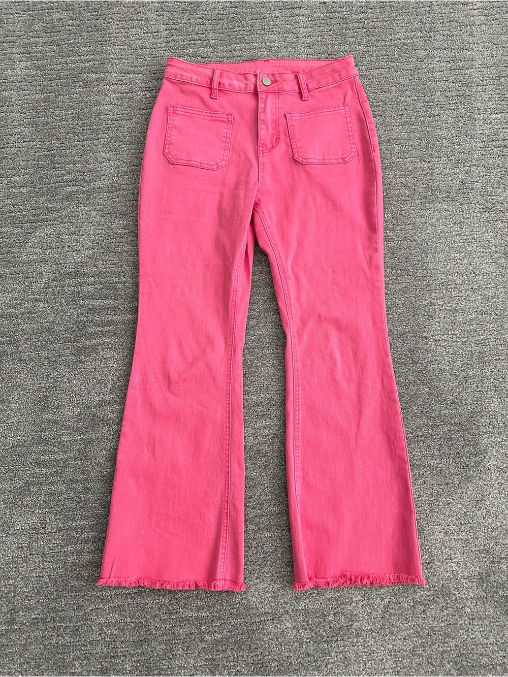 EUC Boutique High-Rise Pink Flare Jeans Size 6